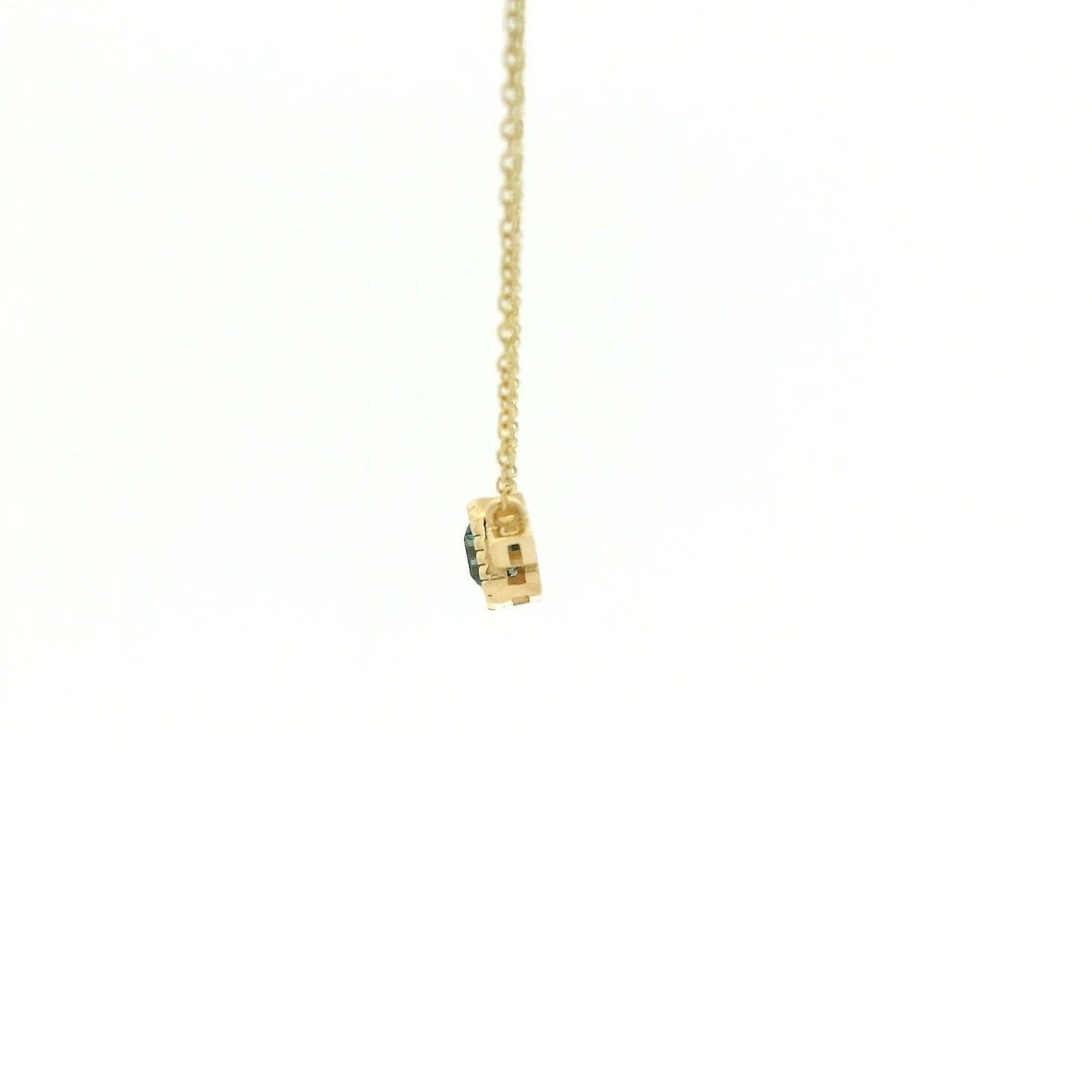 Milgrain Bezel Set Emerald Cut London BLue Topaz & 2 Diamond Pendant - Forever Rox Fine Jewelry