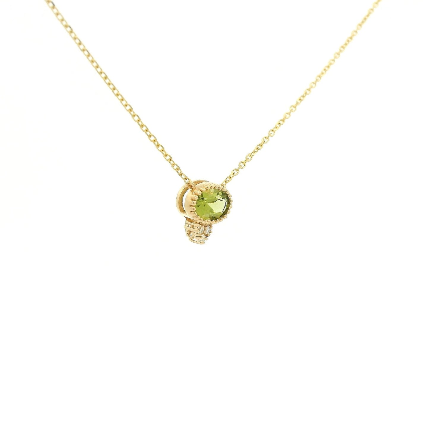Milgrain Bezel Set Oval Cut Precious Stone Pendants With 3 Diamonds - Forever Rox Fine Jewelry