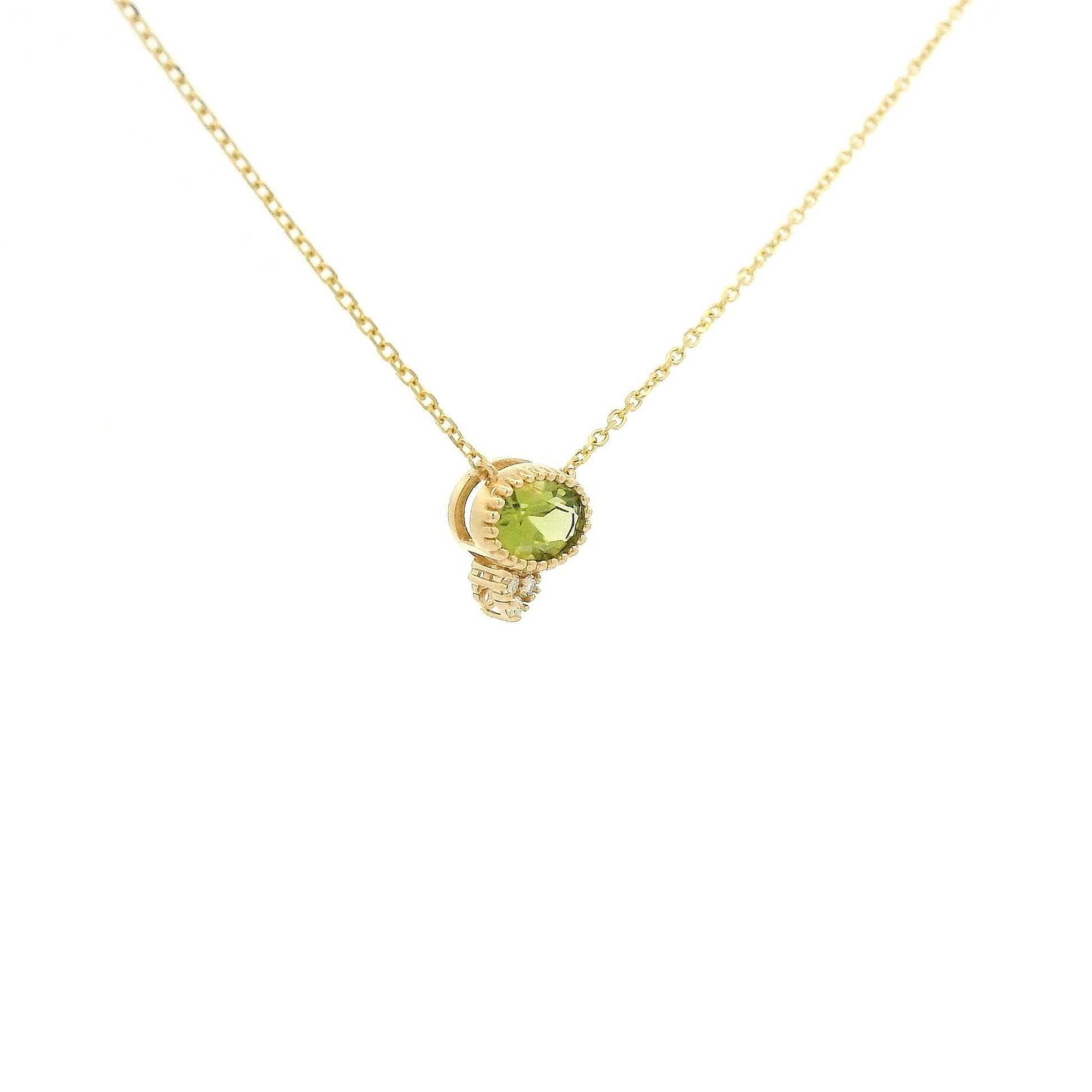 Milgrain Bezel Set Oval Cut Precious Stone Pendants With 3 Diamonds - Forever Rox Fine Jewelry