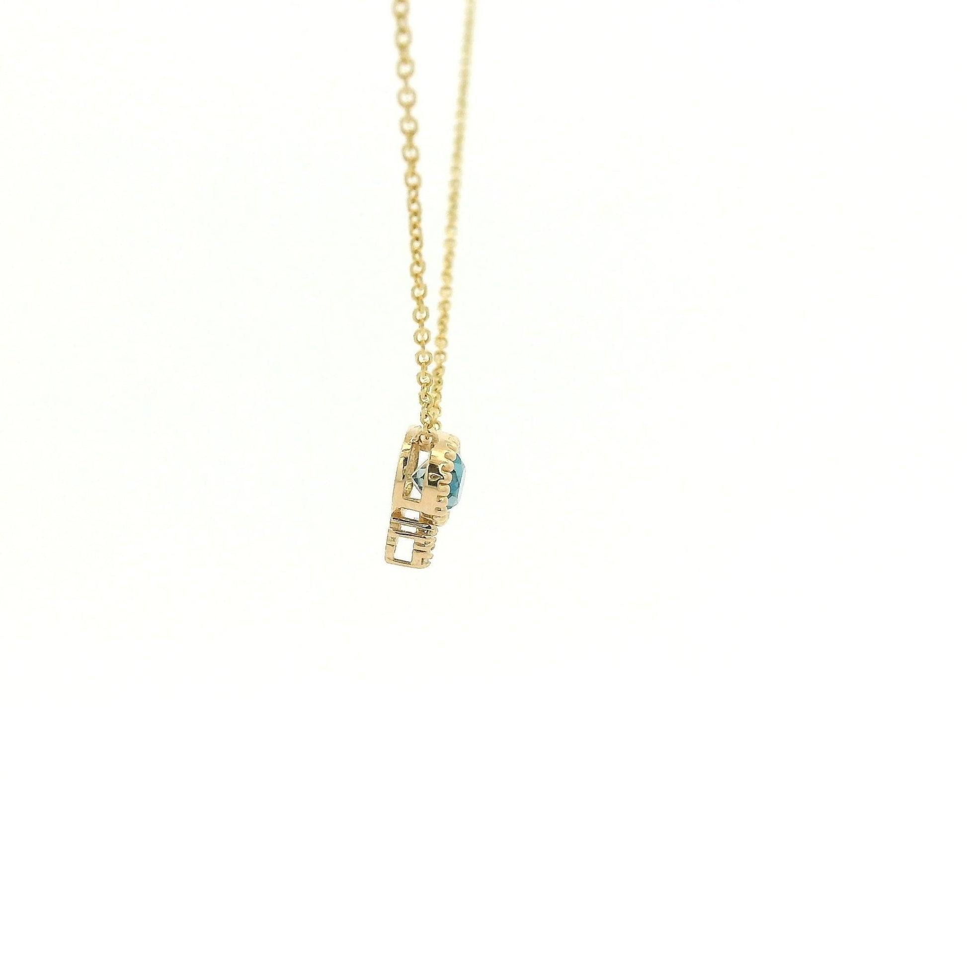 Milgrain Bezel Set Oval Cut Precious Stone Pendants With 3 Diamonds - Forever Rox Fine Jewelry