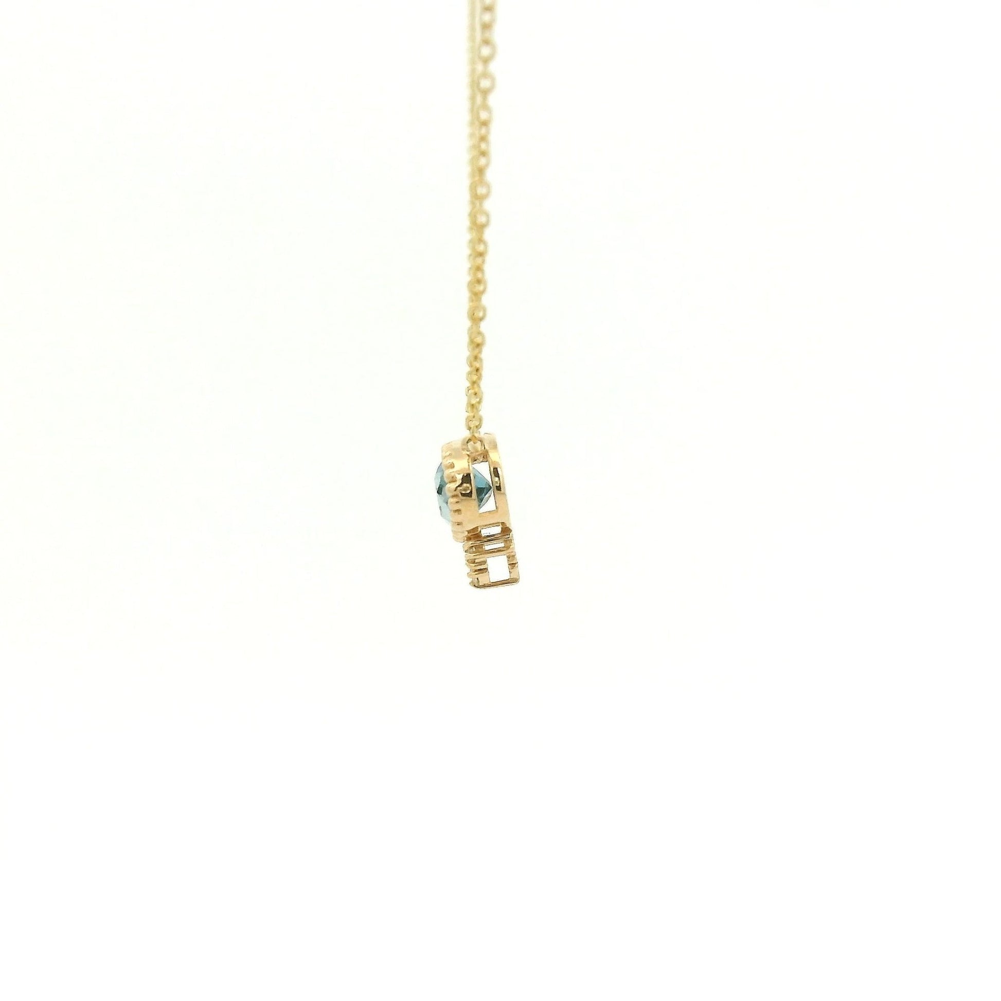 Milgrain Bezel Set Oval Cut Precious Stone Pendants With 3 Diamonds - Forever Rox Fine Jewelry