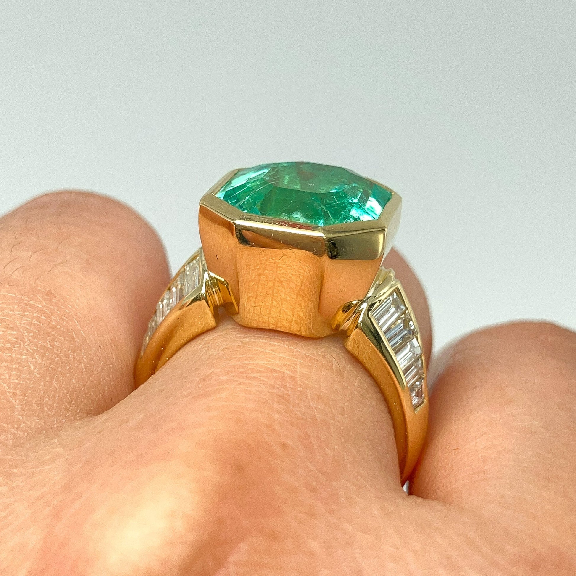 Mint Green Emerald & Diamond Ring - Forever Rox