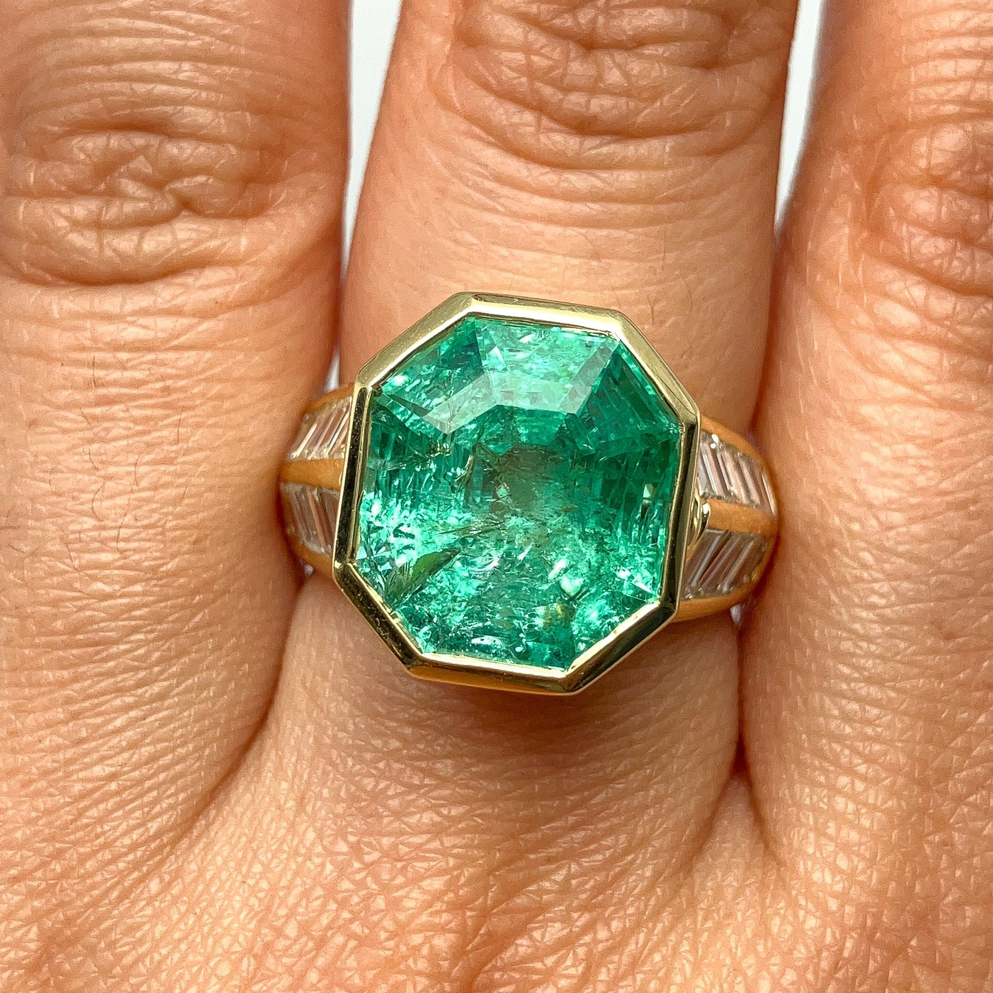 Mint Green Emerald & Diamond Ring - Forever Rox