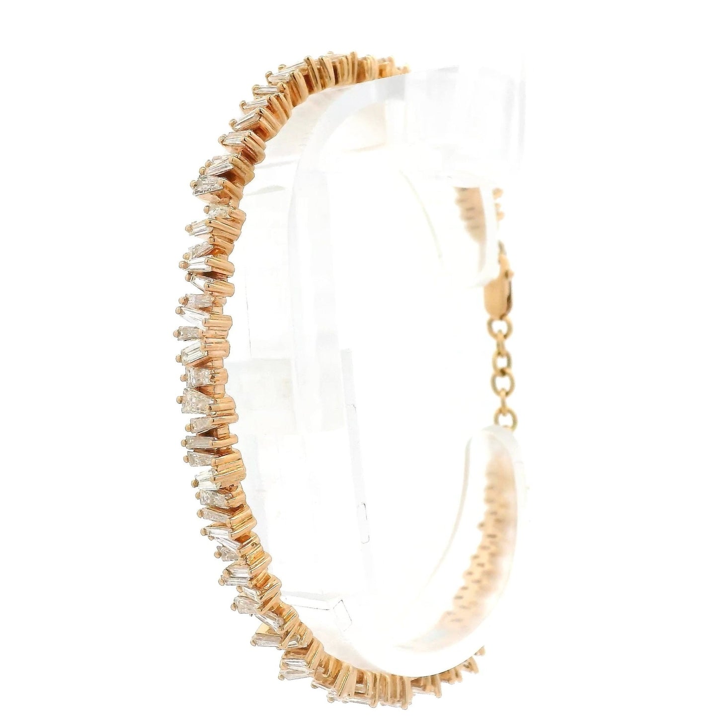 Mixed Baguette Cut Diamond Bangle Bracelet - Forever Rox Fine Jewelry