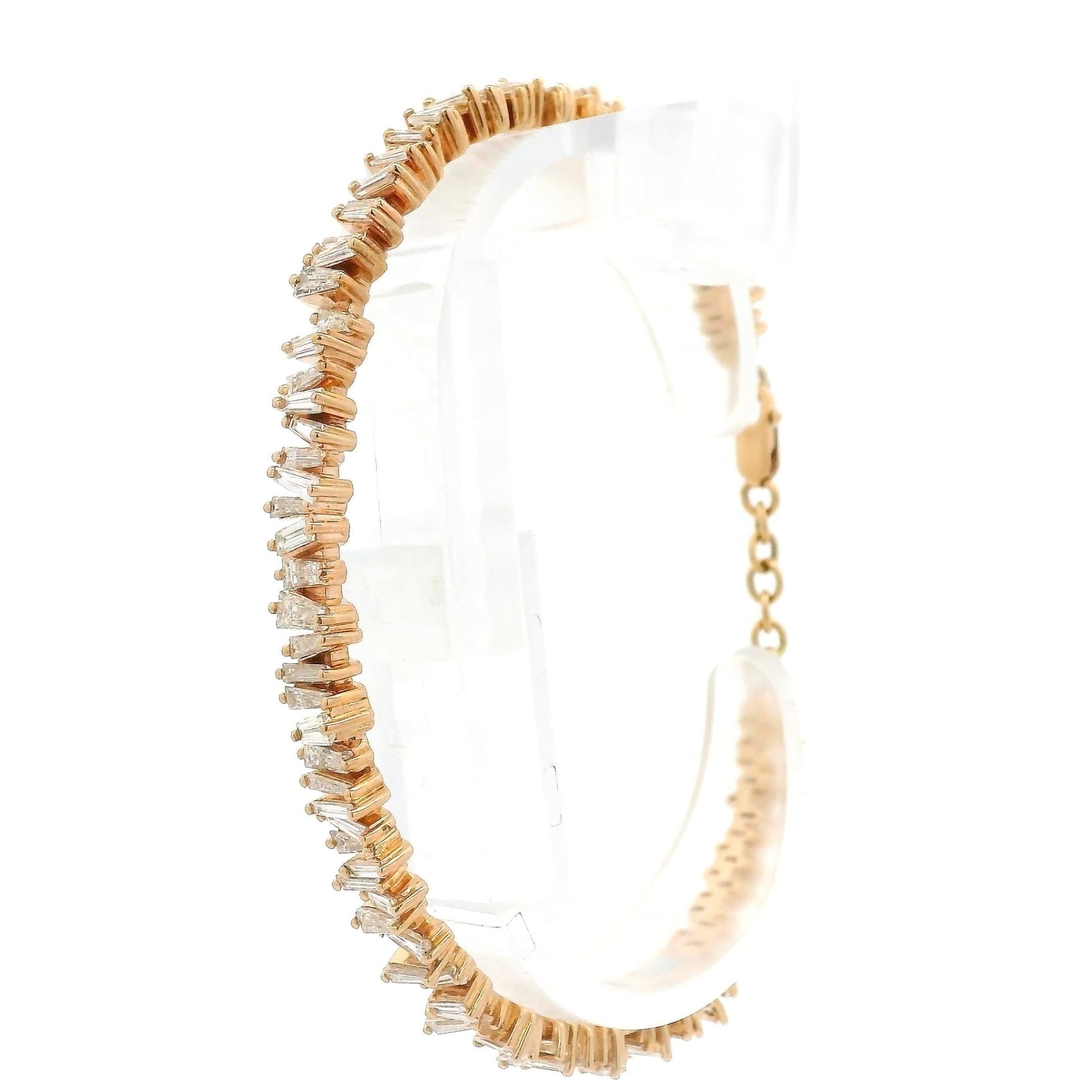 Mixed Baguette Cut Diamond Bangle Bracelet - Forever Rox Fine Jewelry