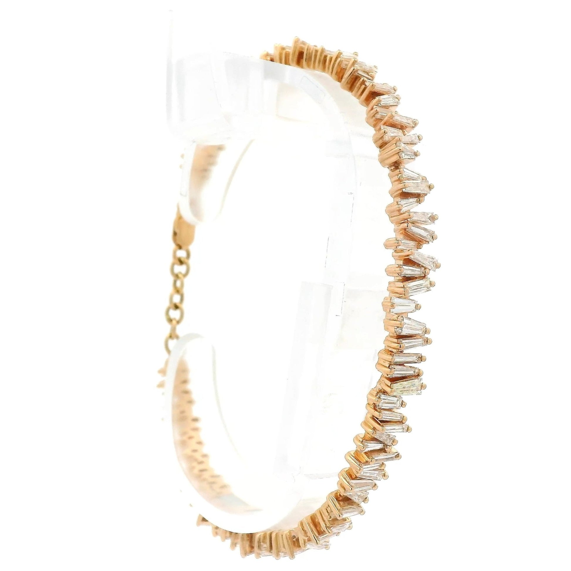 Mixed Baguette Cut Diamond Bangle Bracelet - Forever Rox Fine Jewelry