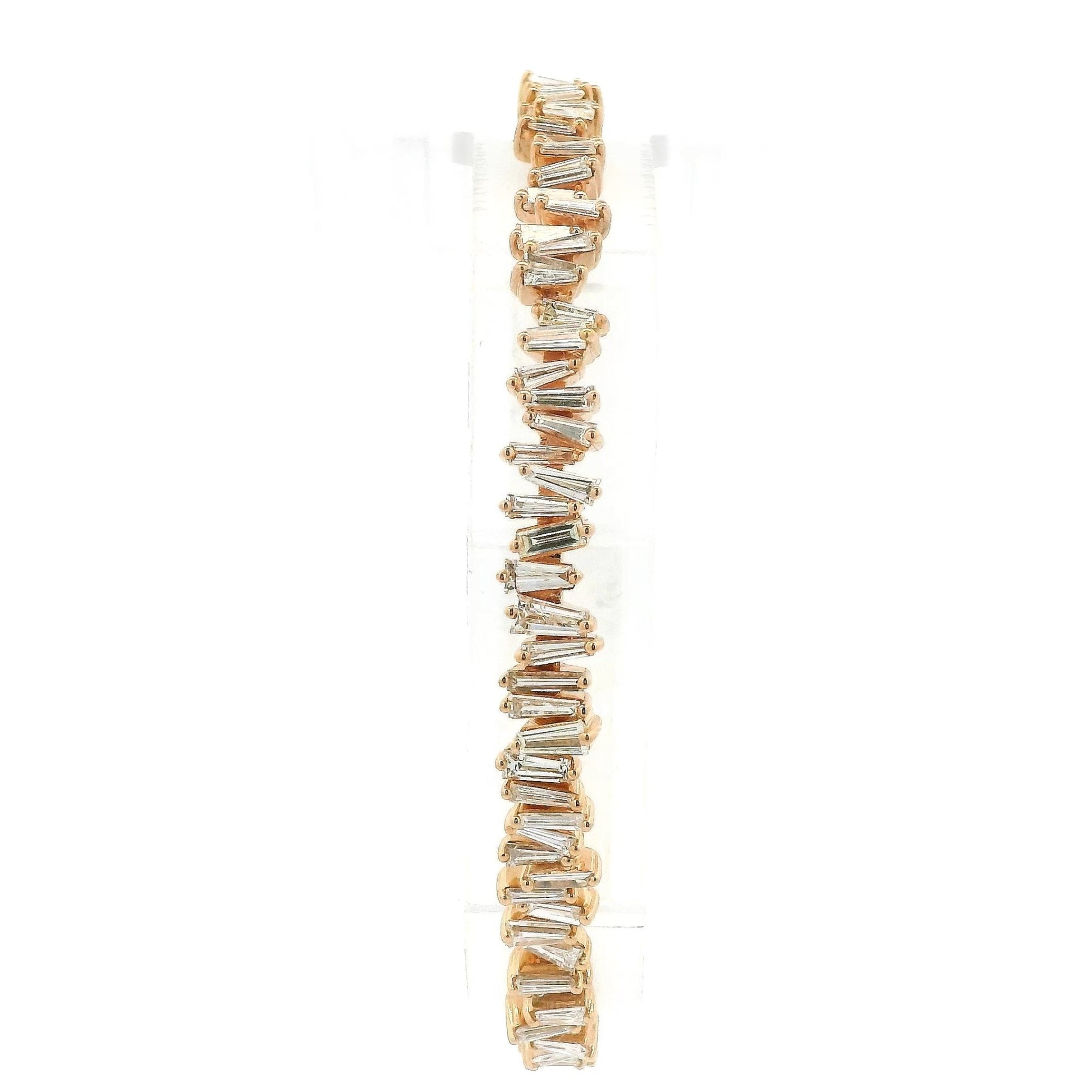 Mixed Baguette Cut Diamond Bangle Bracelet - Forever Rox Fine Jewelry