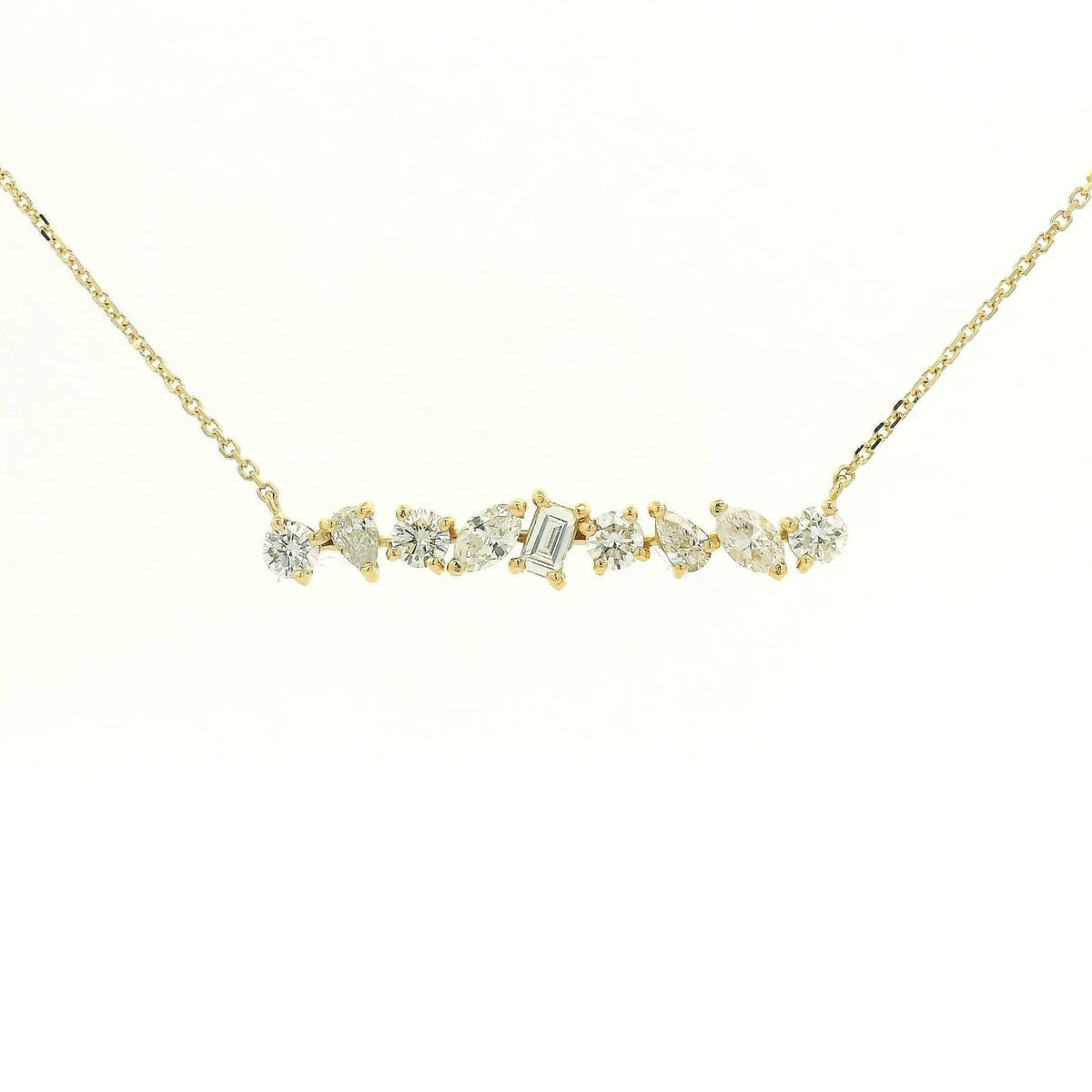 Mixed Cut Diamond Bar Pendant - Forever Rox Fine Jewelry