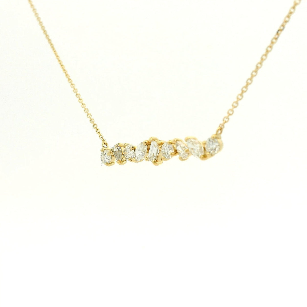 Mixed Cut Diamond Bar Pendant - Forever Rox Fine Jewelry