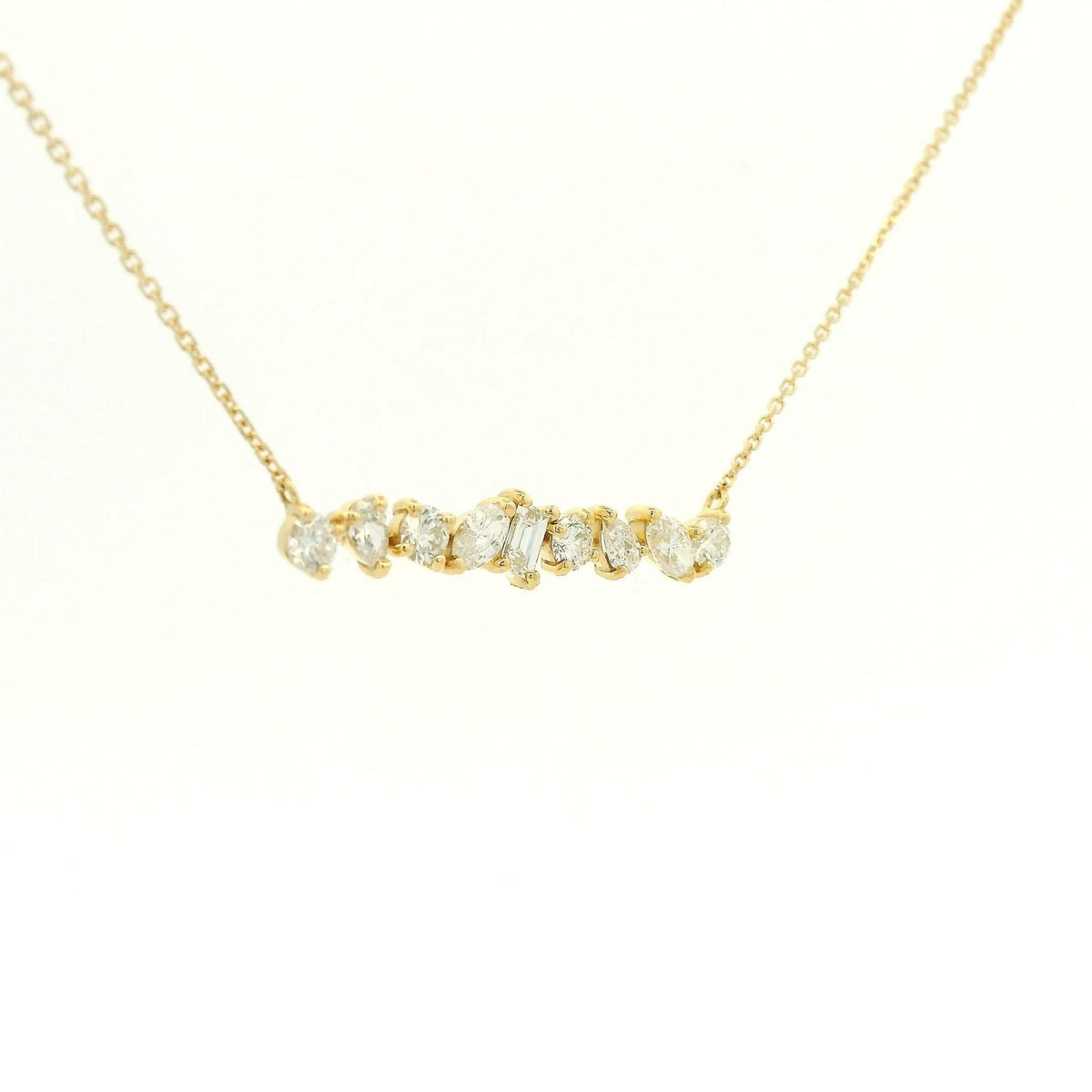 Mixed Cut Diamond Bar Pendant - Forever Rox Fine Jewelry