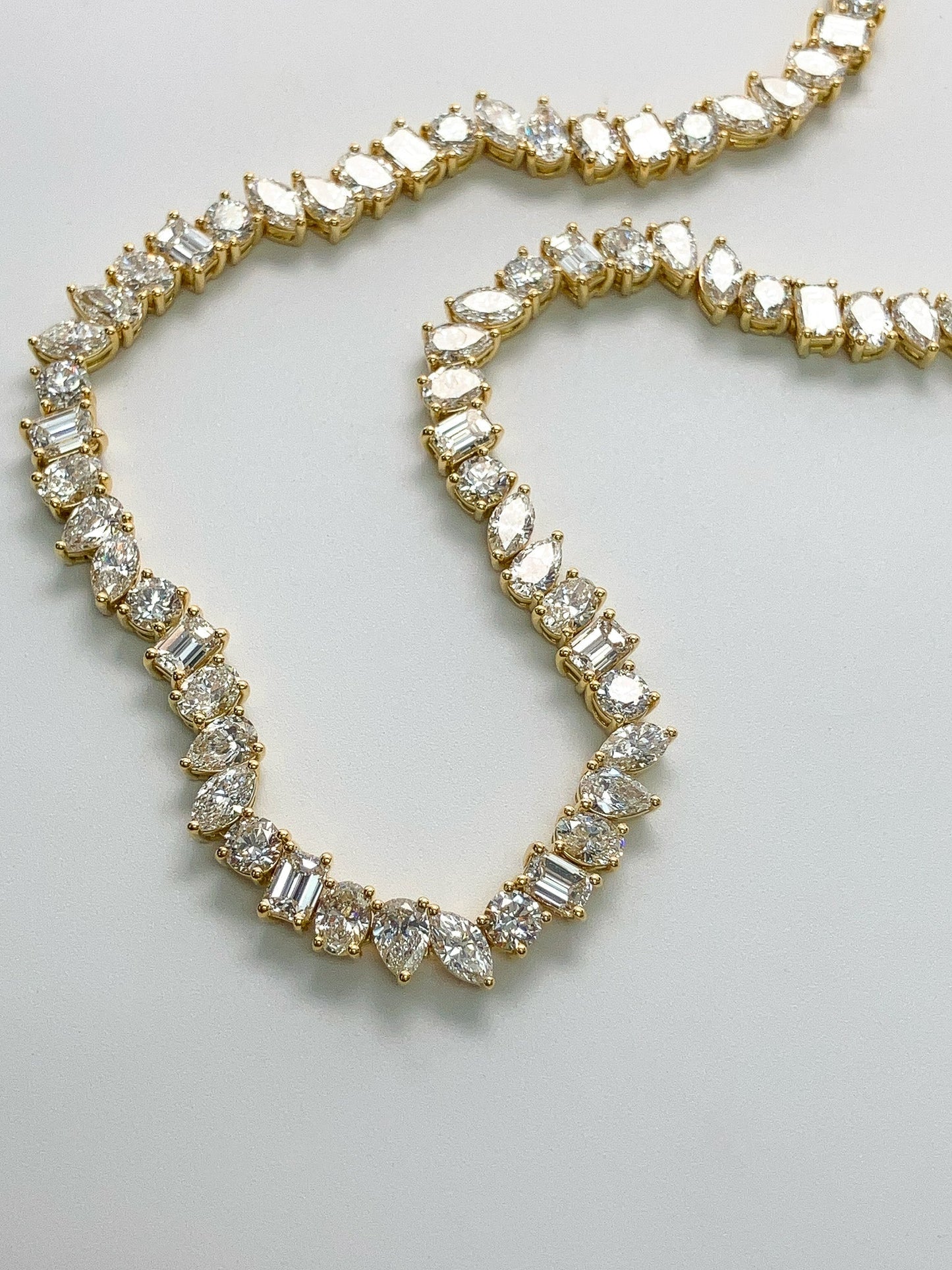 Mixed Fancy Cut Diamond Tennis Necklace - Forever Rox