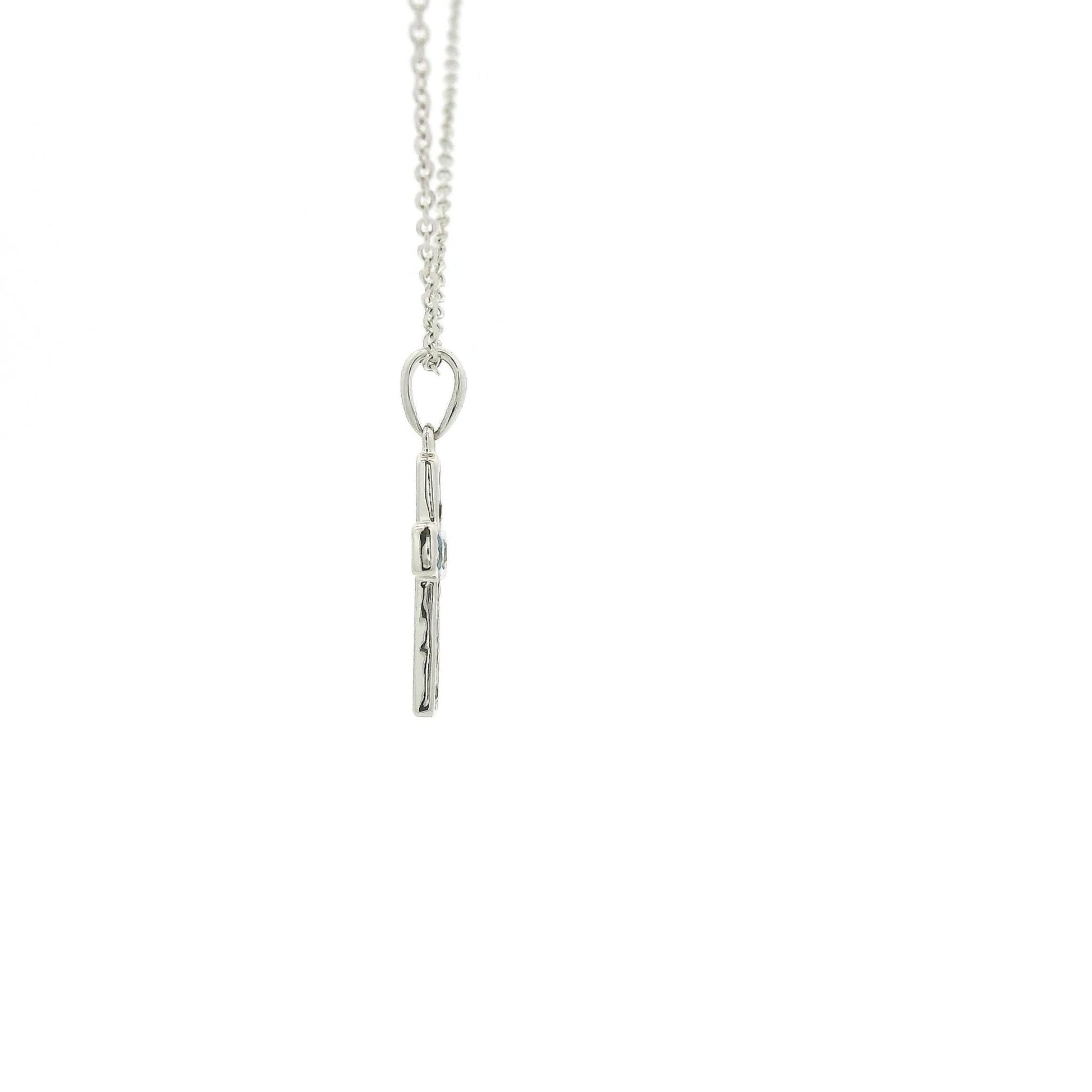 Multi Color Sapphire Cross Pendant - Forever Rox Fine Jewelry
