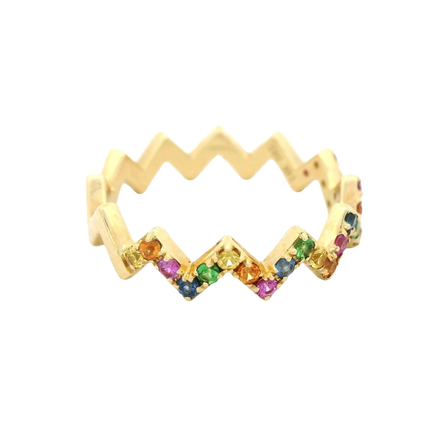 Multi Color Sapphire Zig Zag Band - Forever Rox