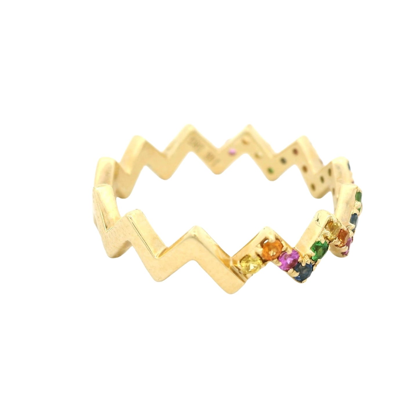 Multi Color Sapphire Zig Zag Band - Forever Rox