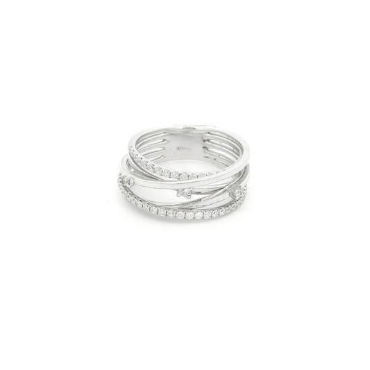 Multi Layer Diamond Crossover Ring - Forever Rox Fine Jewelry