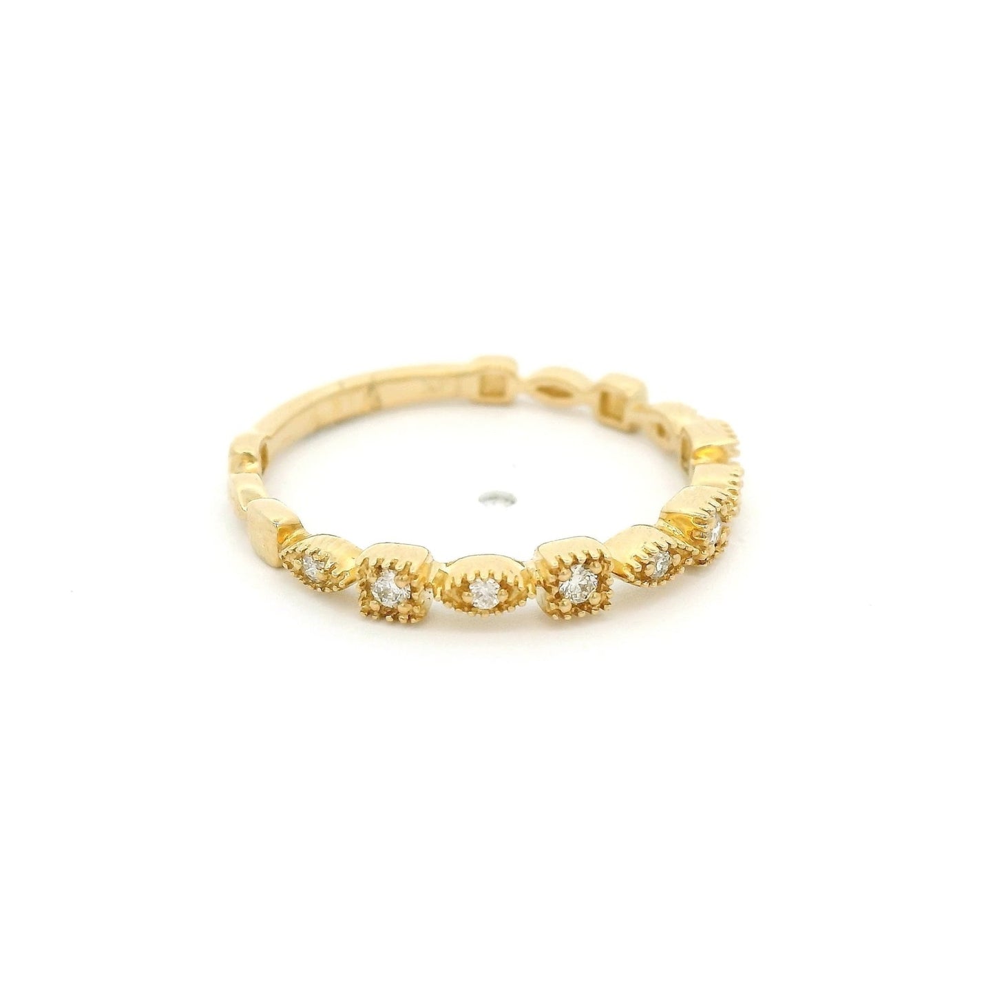 Multi Shape Milgrain Bezel Diamond Band - Forever Rox