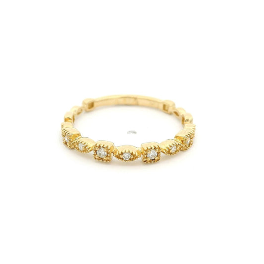 Multi Shape Milgrain Bezel Diamond Band - Forever Rox