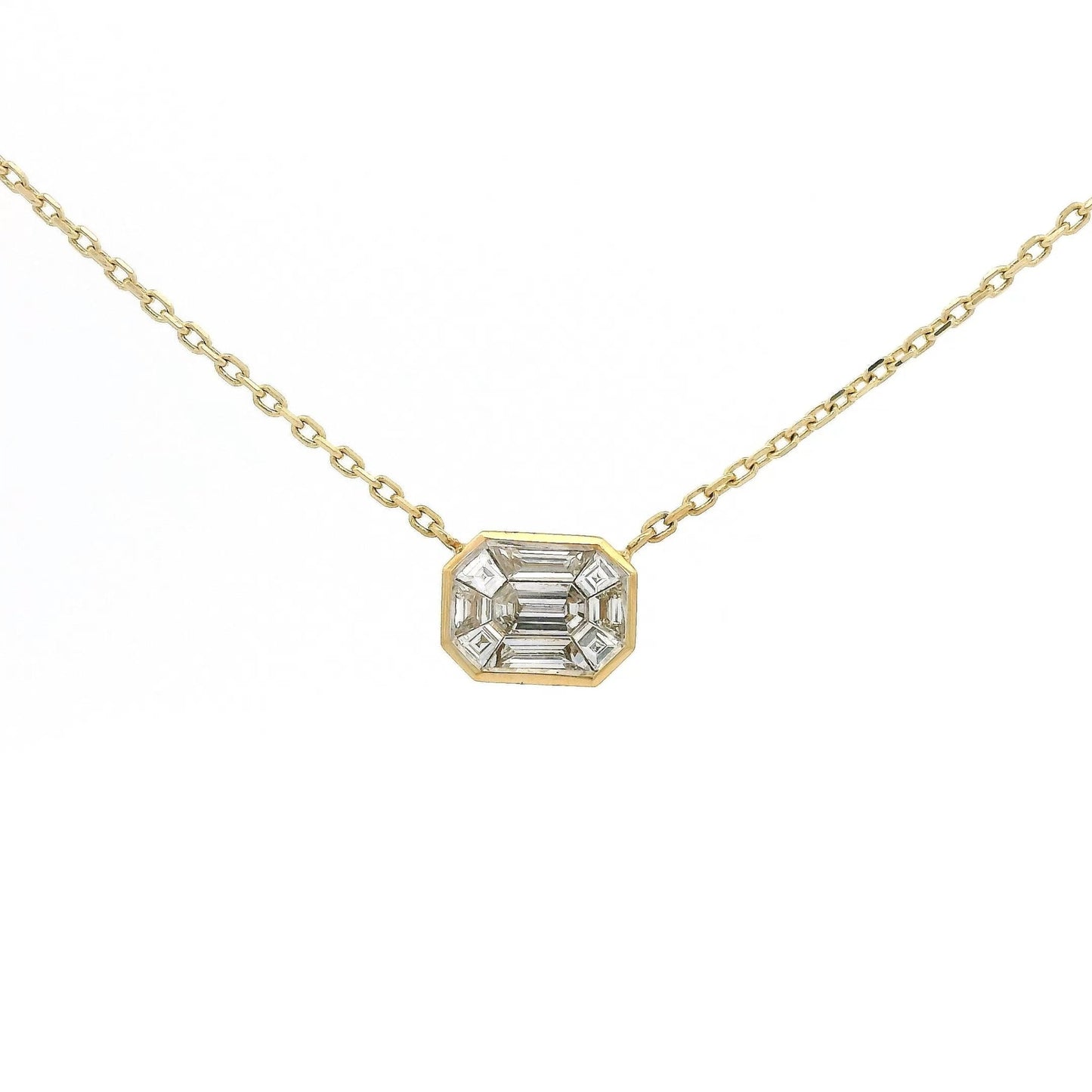 Multiple Baguette Diamond Octagon Pendant - Forever Rox