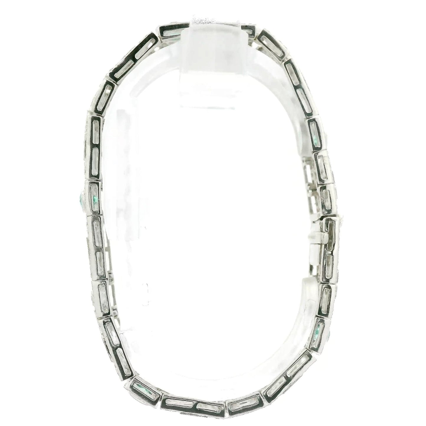 Natural Emerald & Diamond Vintage Style Bracelet - Forever Rox Fine Jewelry