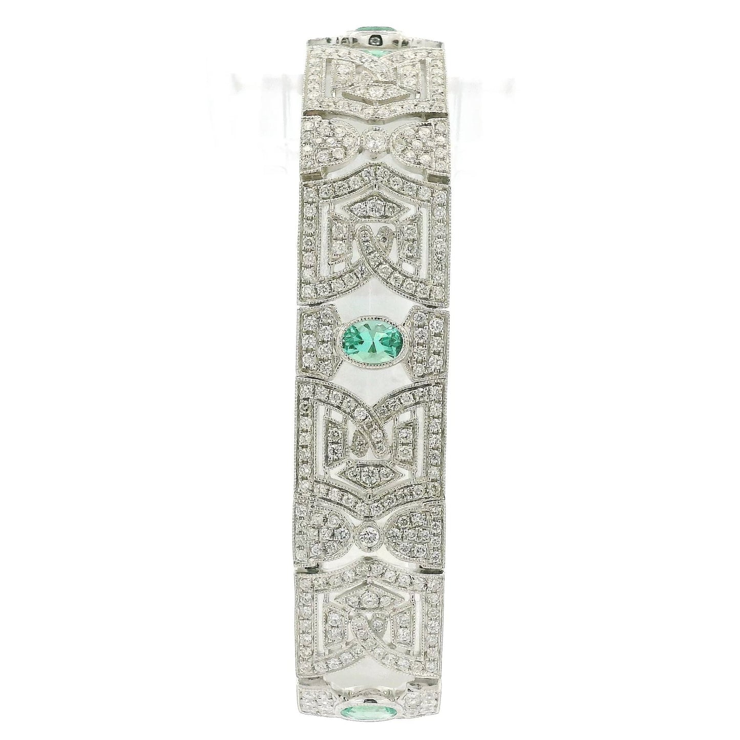 Natural Emerald & Diamond Vintage Style Bracelet - Forever Rox Fine Jewelry