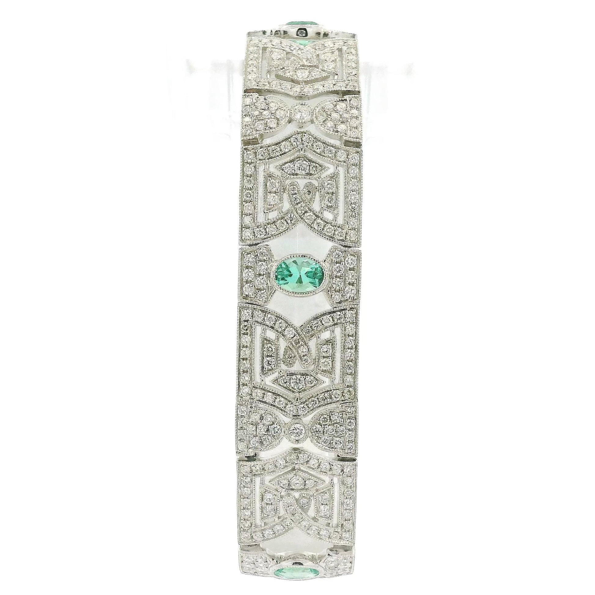 Natural Emerald & Diamond Vintage Style Bracelet - Forever Rox Fine Jewelry