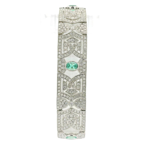 Natural Emerald & Diamond Vintage Style Bracelet - Forever Rox Fine Jewelry
