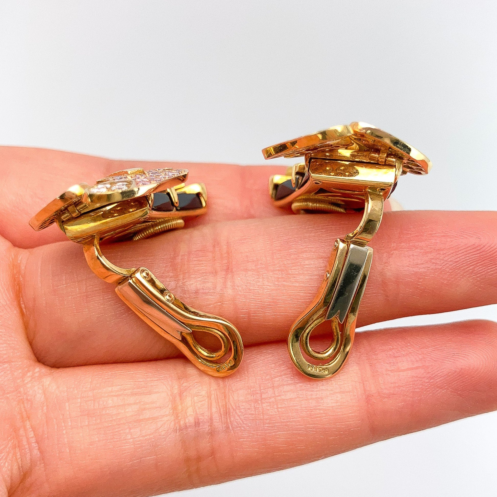 Natural Pink & White Diamond Guitar Earrings, 18k - Forever Rox