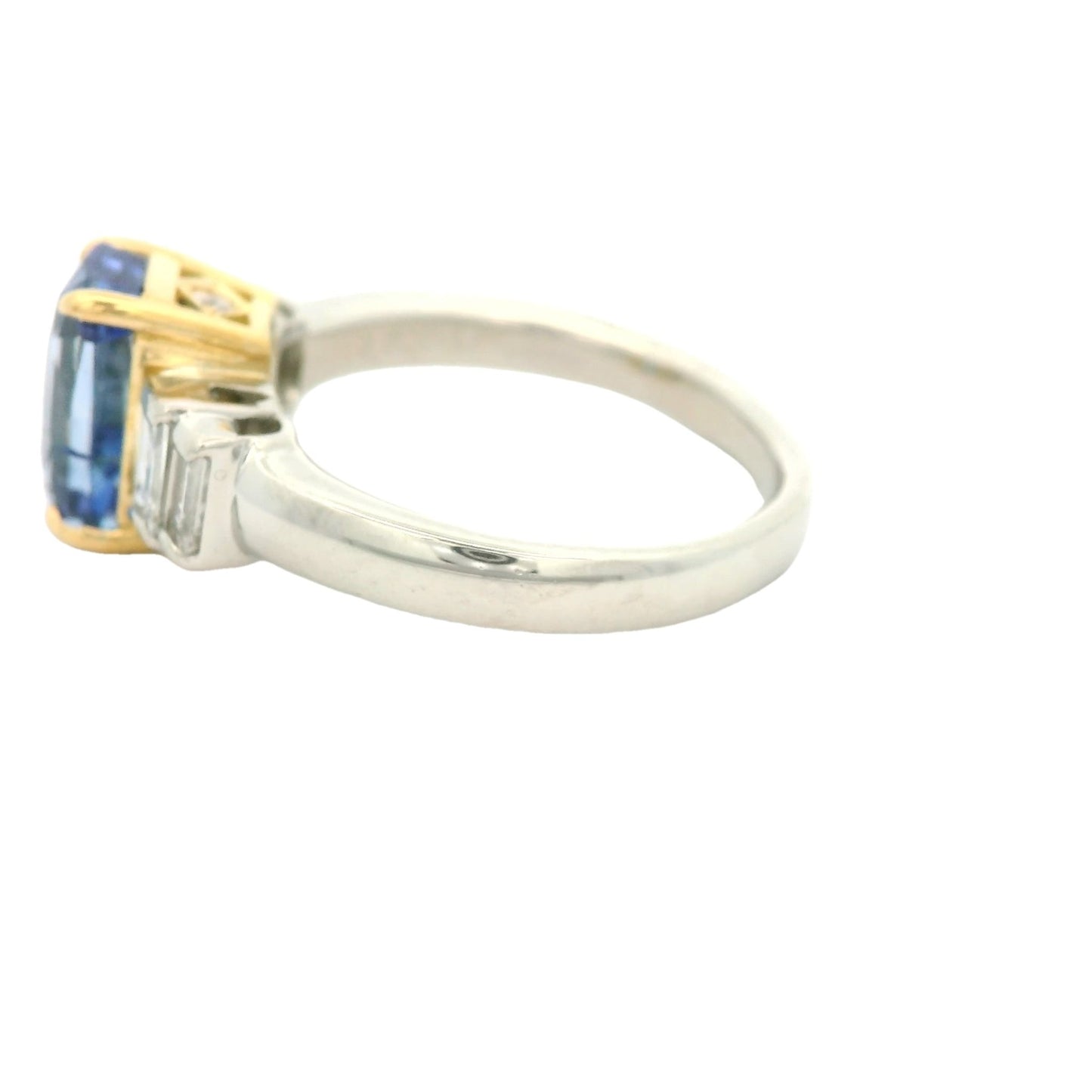 No Heat Ceylon Sapphire & Baguette Diamond Ring - Forever Rox