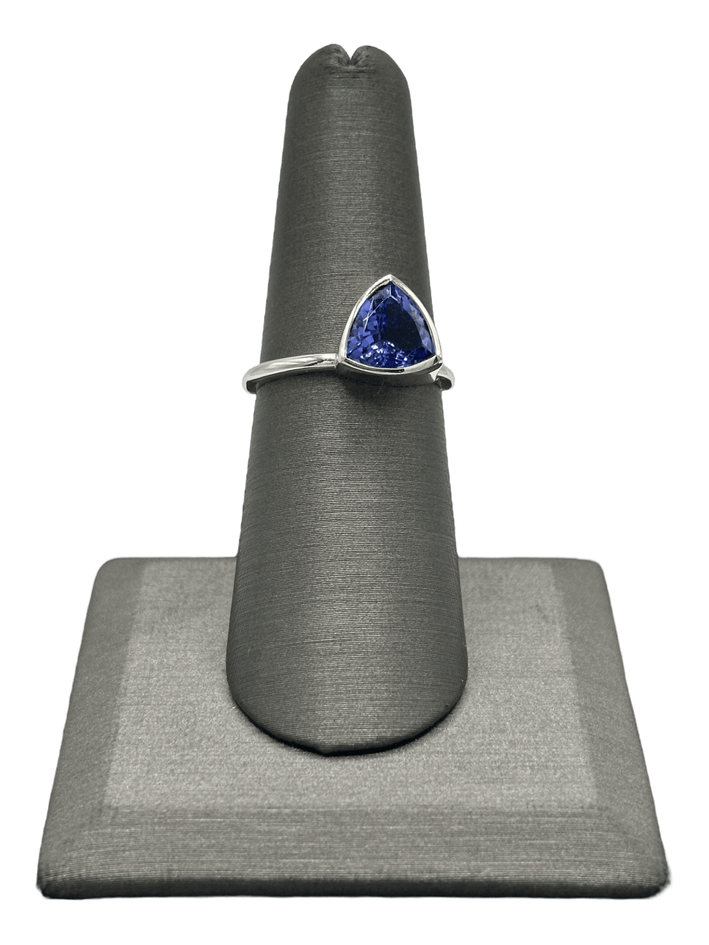 Off Center Trillion Cut Tanzanite Ring - Forever Rox