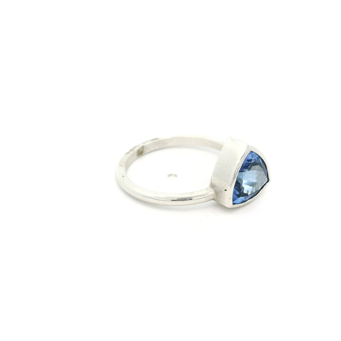 Off Center Trillion Cut Tanzanite Ring - Forever Rox Fine Jewelry