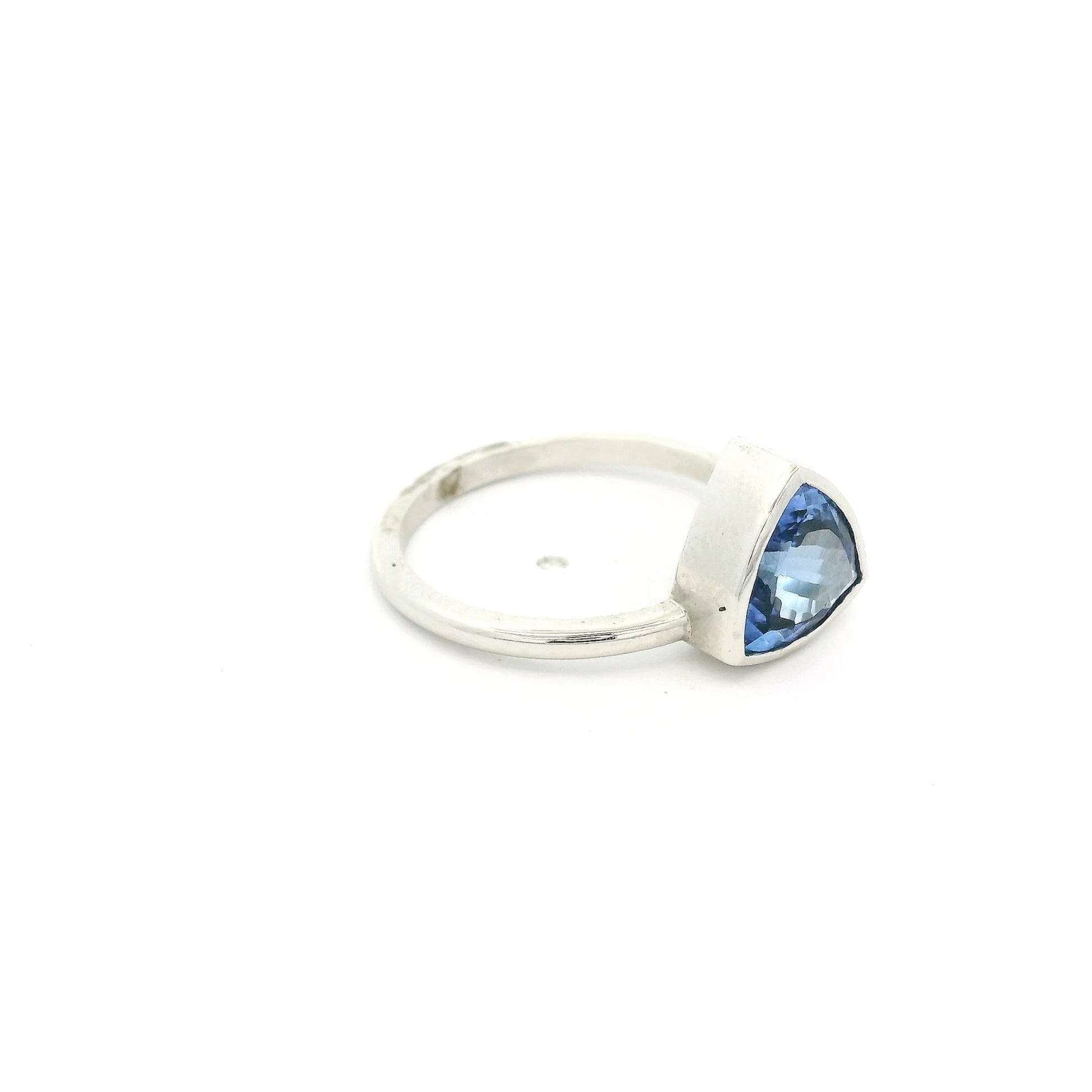 Off Center Trillion Cut Tanzanite Ring - Forever Rox Fine Jewelry