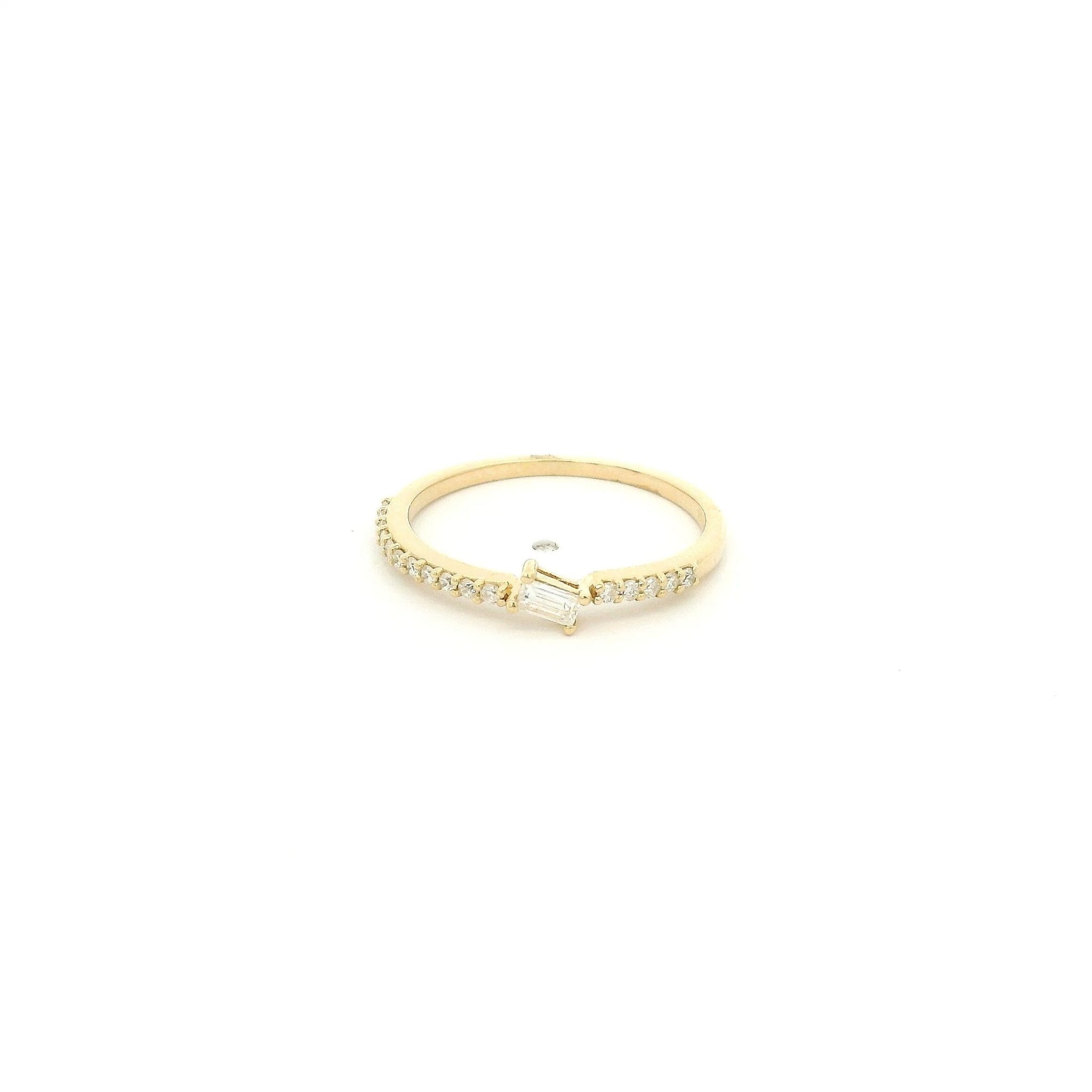 Offset Diagnol Baguette Cut Diamond Band - Forever Rox Fine Jewelry