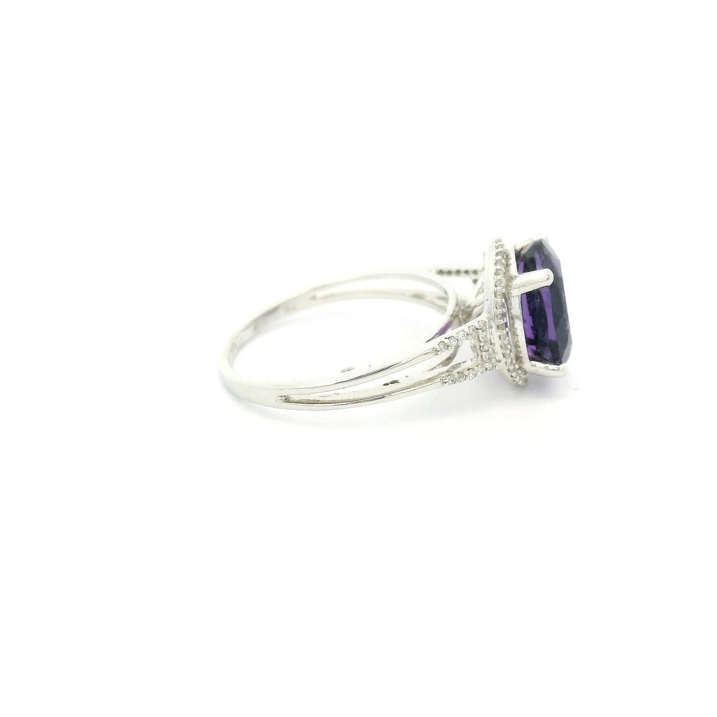 Oval Amethyst Ring With Diamond Halo - Forever Rox Fine Jewelry