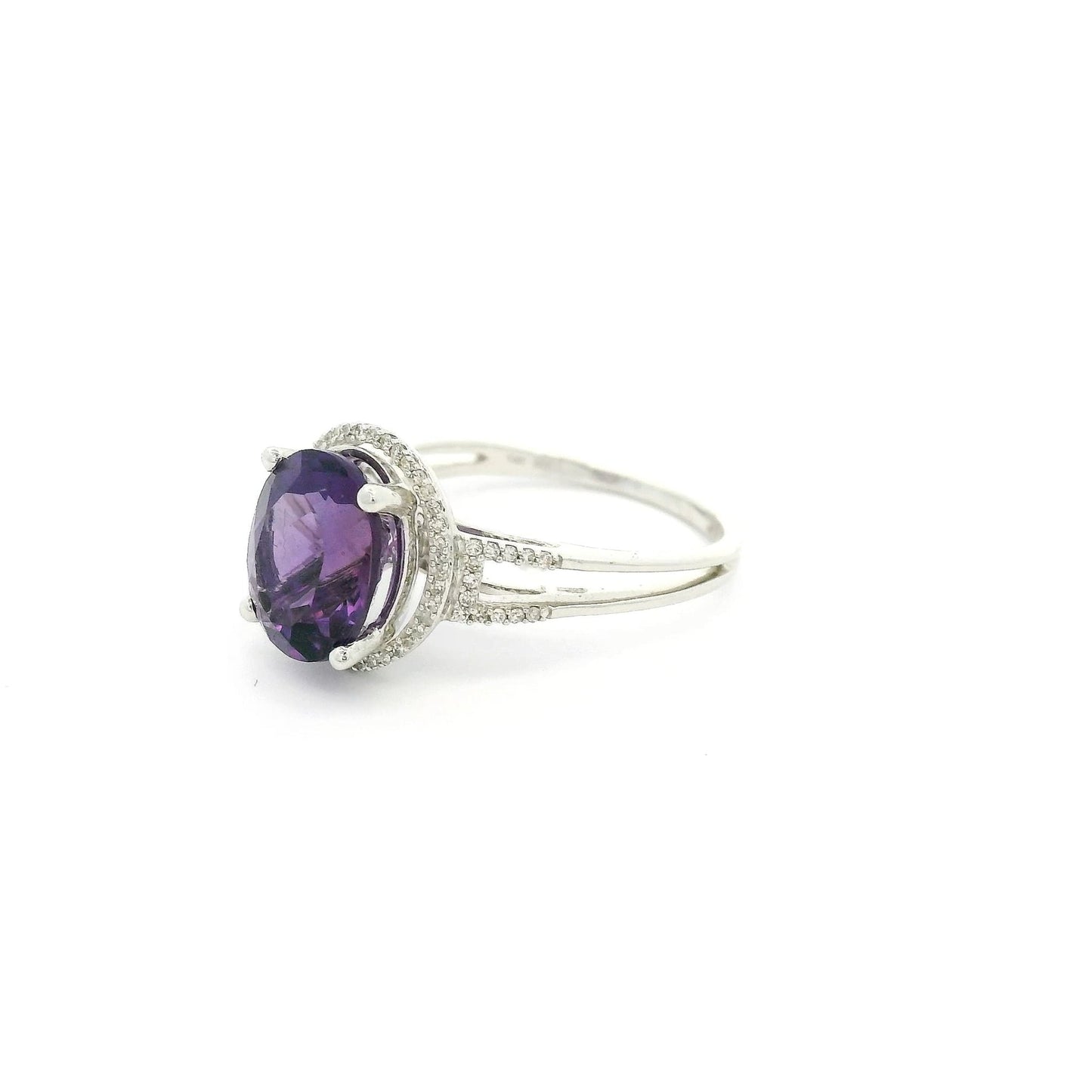 Oval Amethyst Ring With Diamond Halo - Forever Rox Fine Jewelry