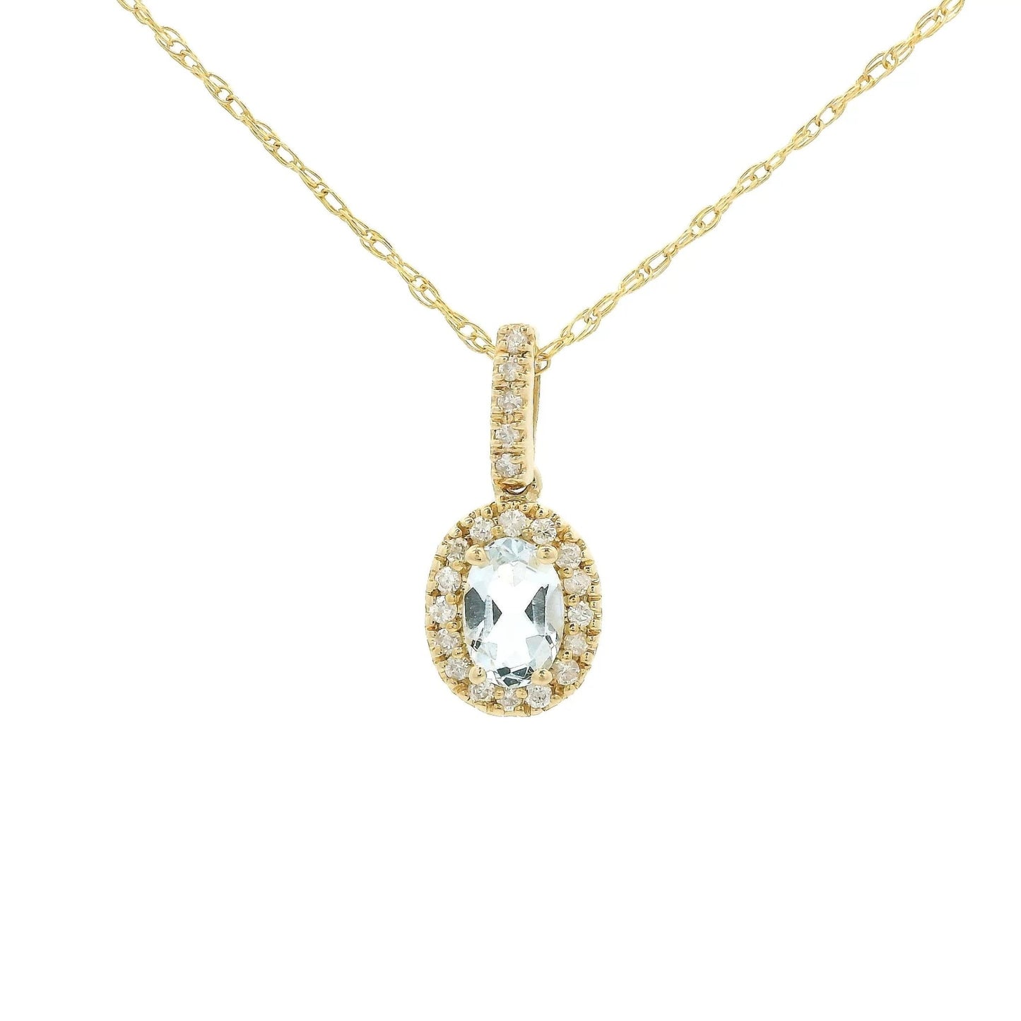 Oval Aquamarine & Diamond Pendant - Forever Rox