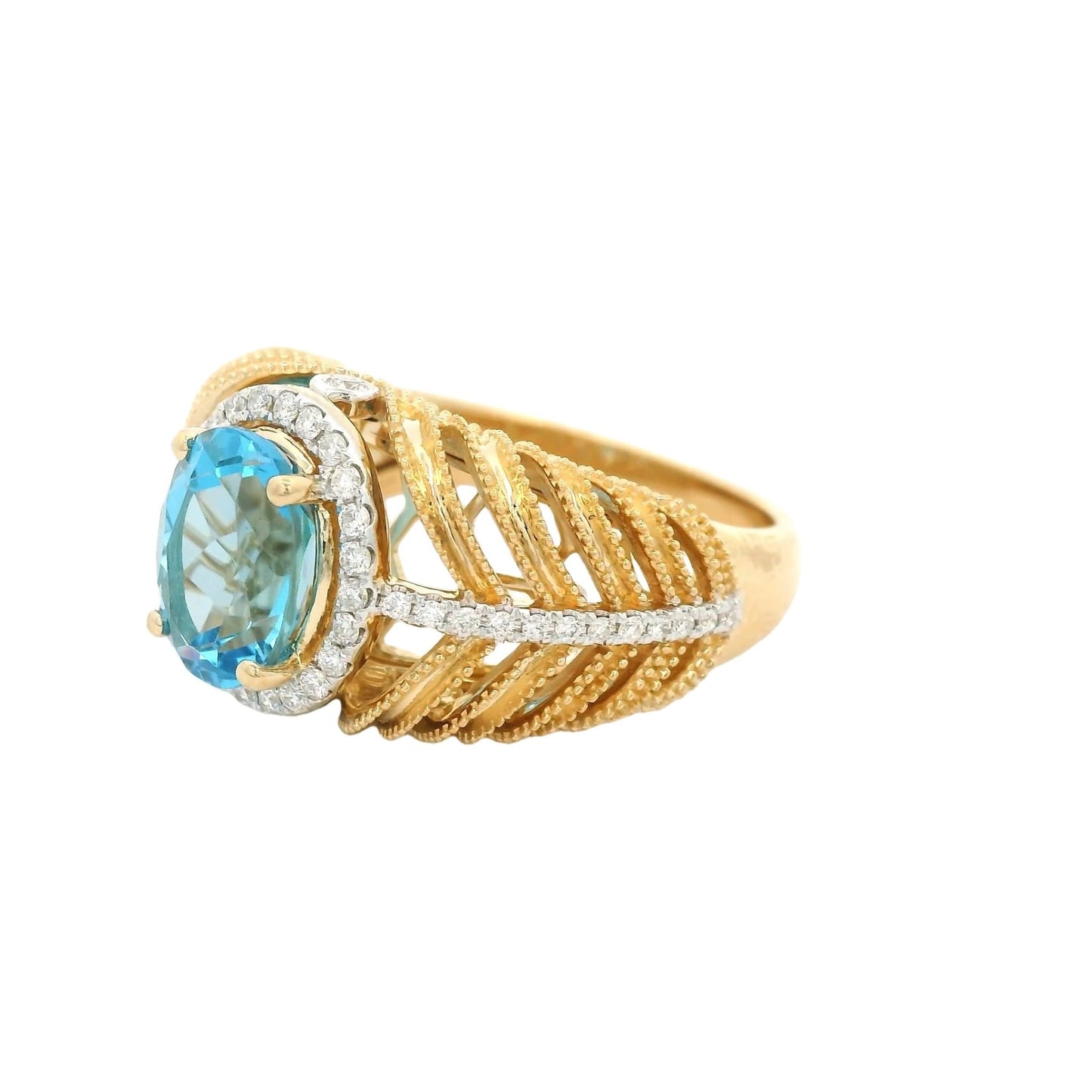 Oval Blue Topaz & Diamond Ring - Forever Rox