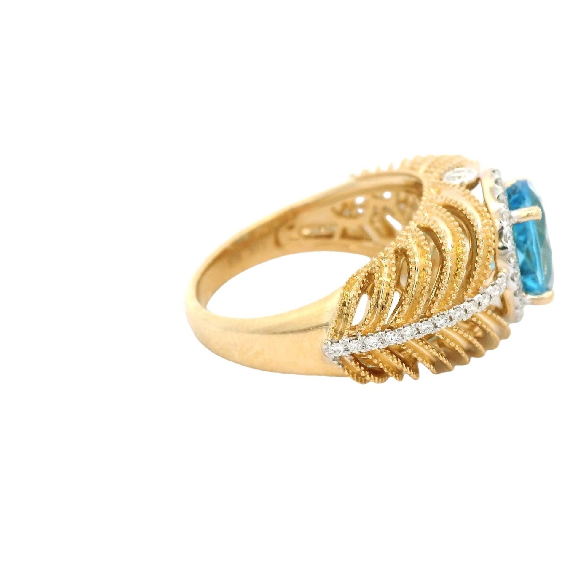 Oval Blue Topaz & Diamond Ring - Forever Rox