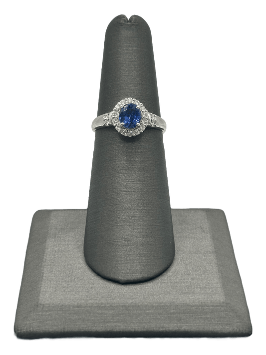 Oval Ceylon Sapphire & Diamond Ring - Forever Rox