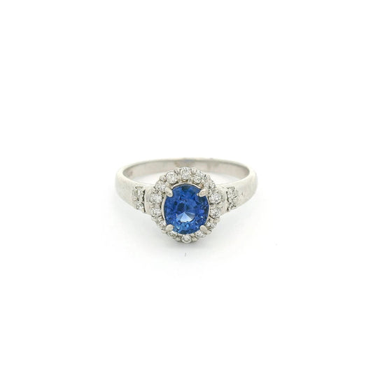 Oval Ceylon Sapphire & Diamond Ring - Forever Rox Fine Jewelry