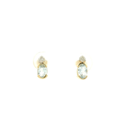Oval Cut Aquamarine & Diamond Studs - Forever Rox Fine Jewelry