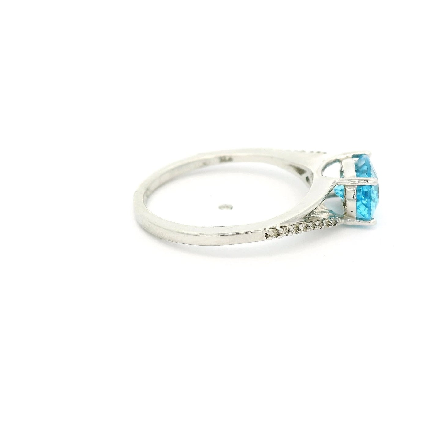 Oval Cut Blue Topaz & Diamond Ring - Forever Rox