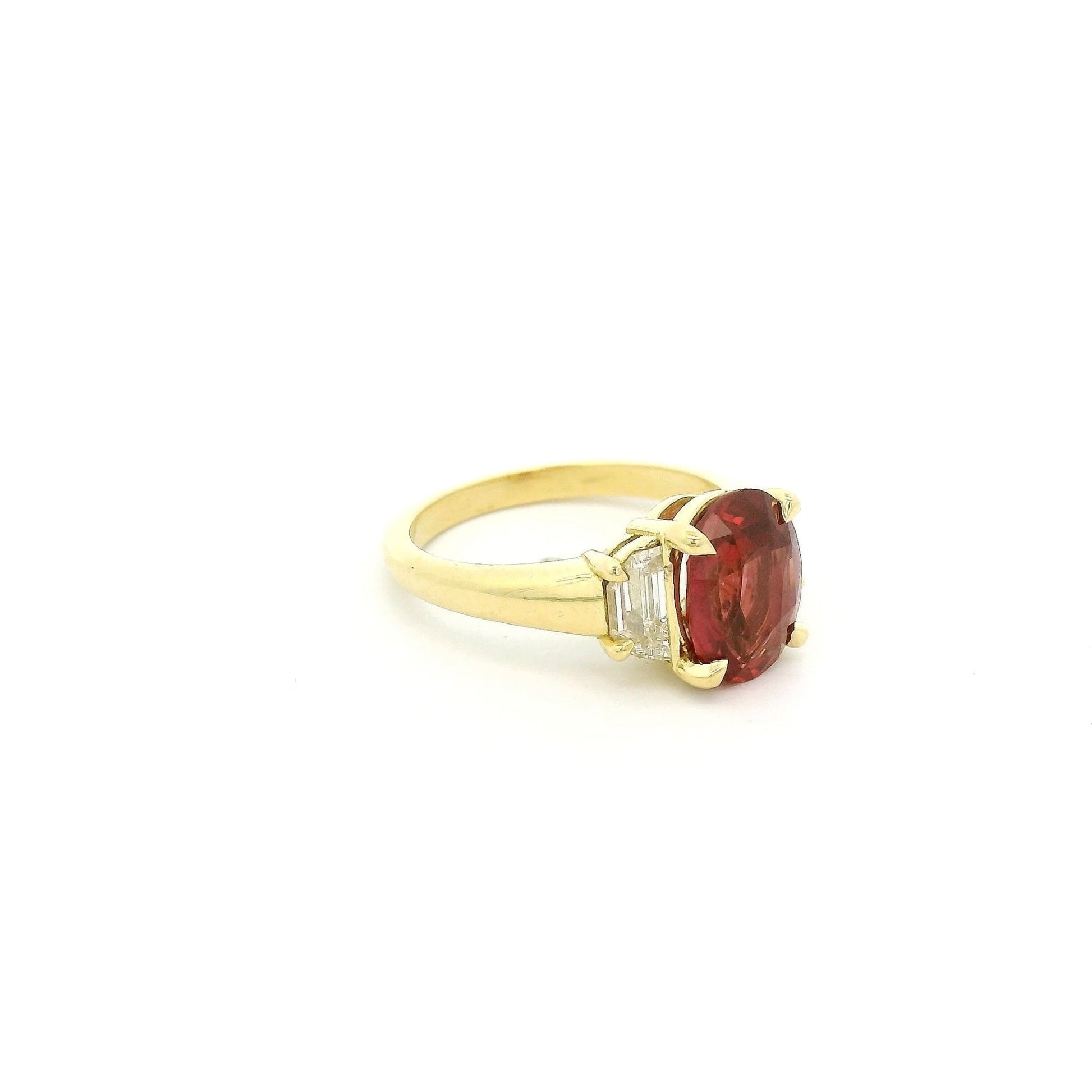 Oval Cut Certified No Heat Ruby & Cadillac Cut Diamond Ring - Forever Rox Fine Jewelry