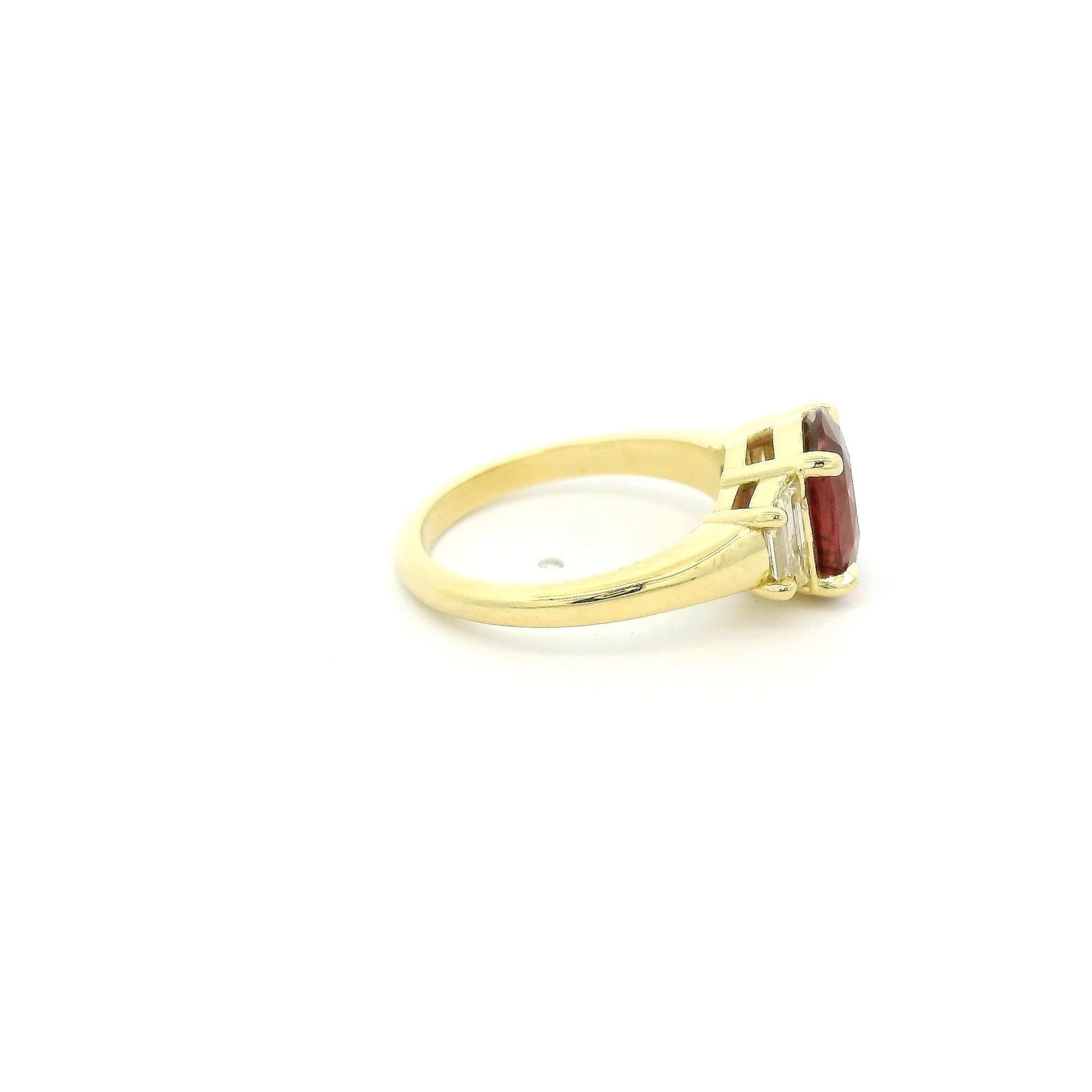 Oval Cut Certified No Heat Ruby & Cadillac Cut Diamond Ring - Forever Rox Fine Jewelry