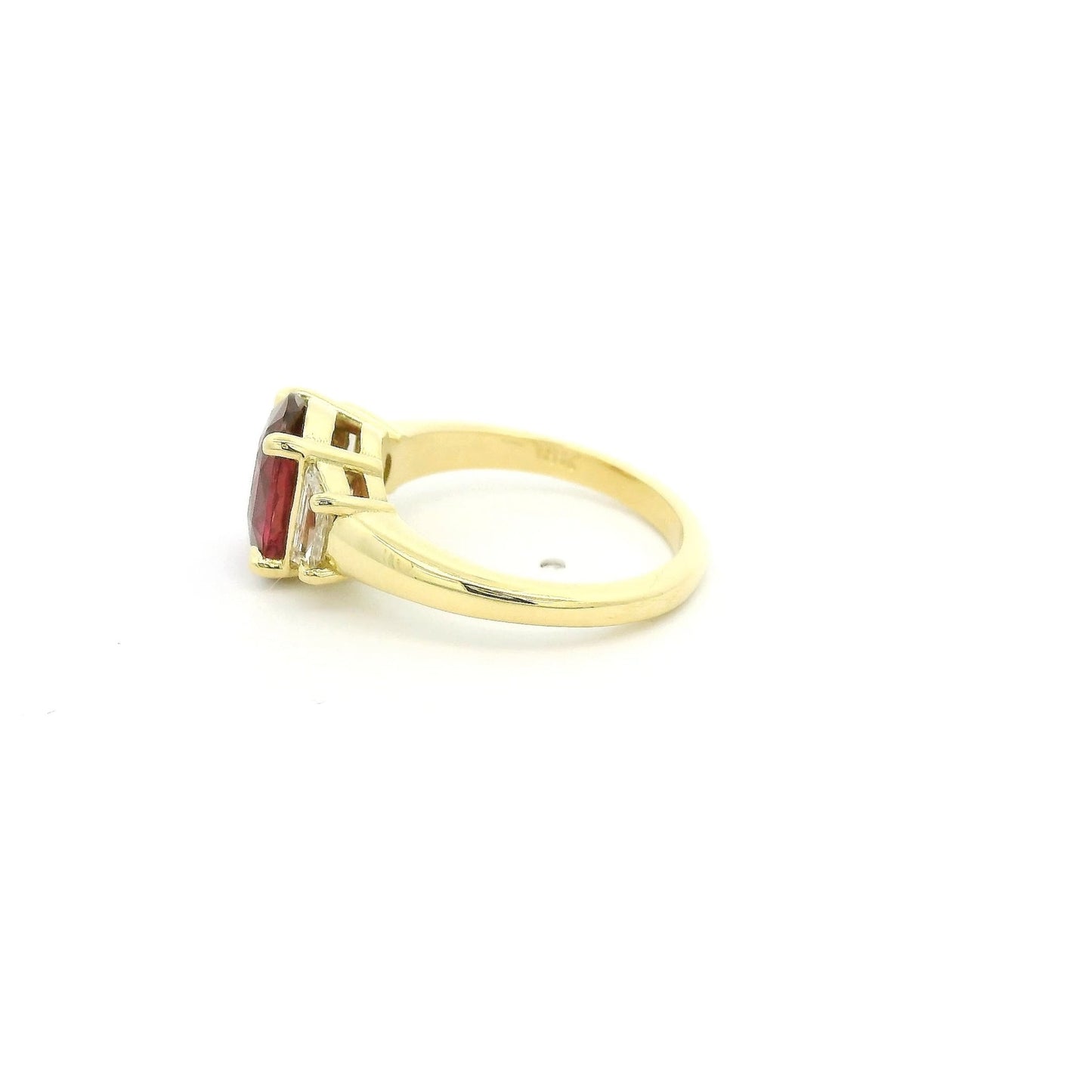 Oval Cut Certified No Heat Ruby & Cadillac Cut Diamond Ring - Forever Rox Fine Jewelry