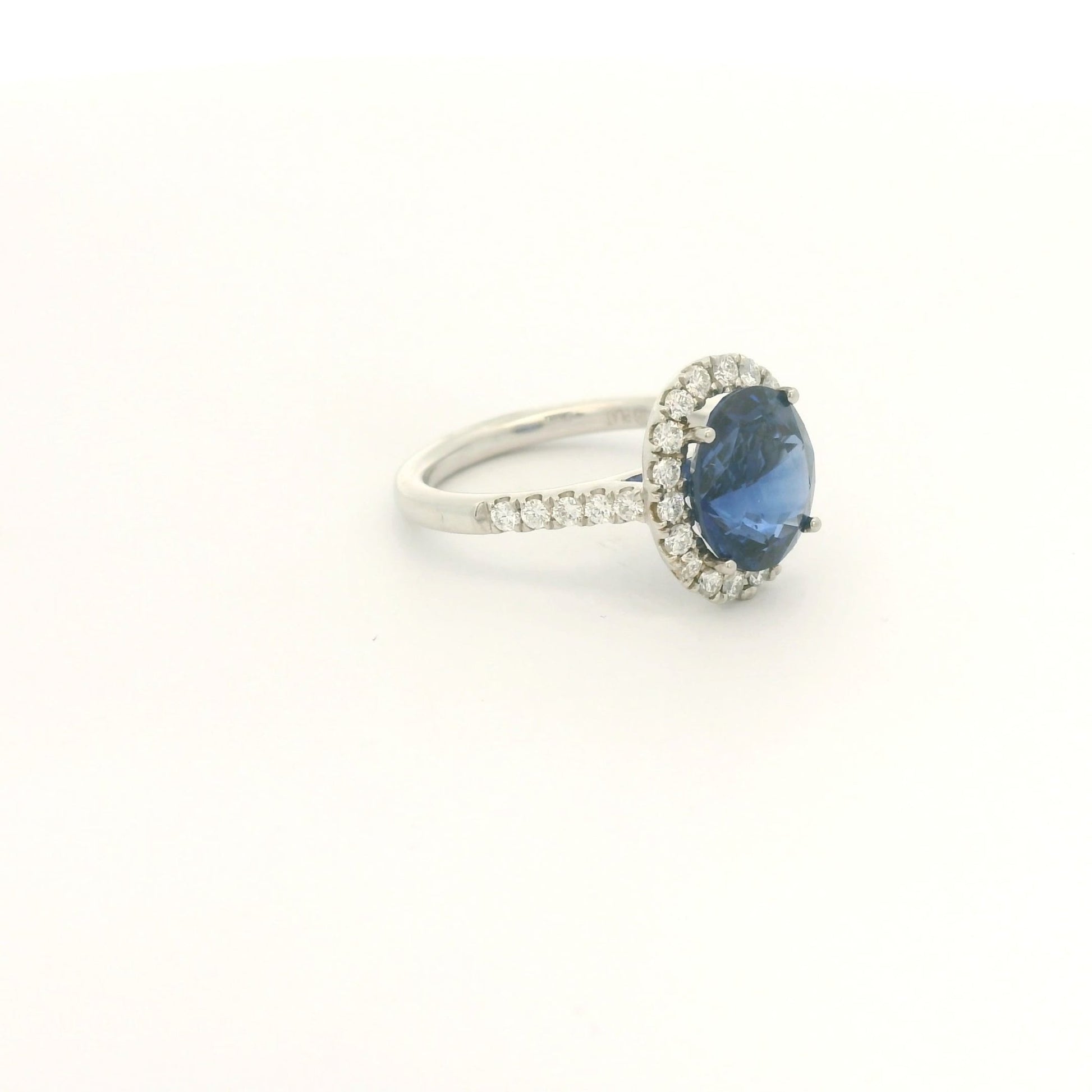 Oval Cut Dark Blue Sapphire & Diamond Ring - Forever Rox Fine Jewelry