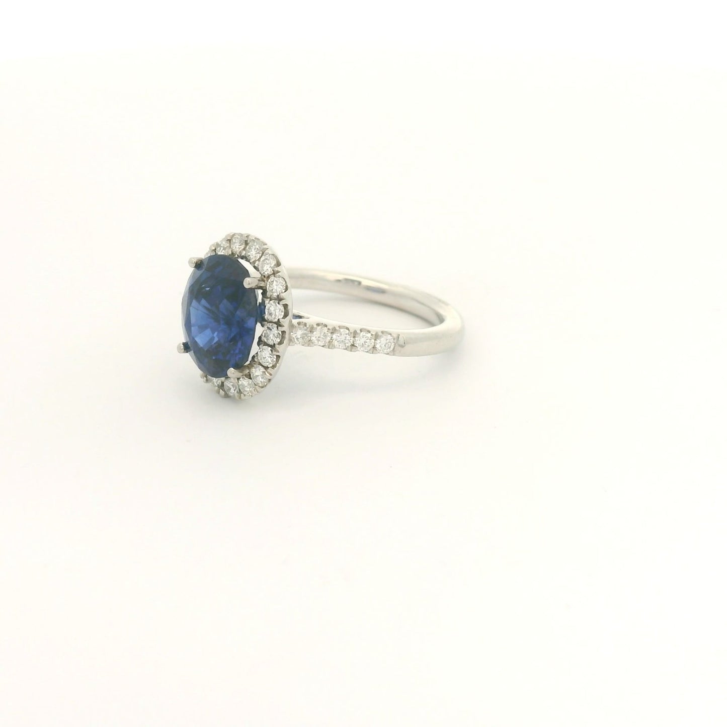 Oval Cut Dark Blue Sapphire & Diamond Ring - Forever Rox Fine Jewelry