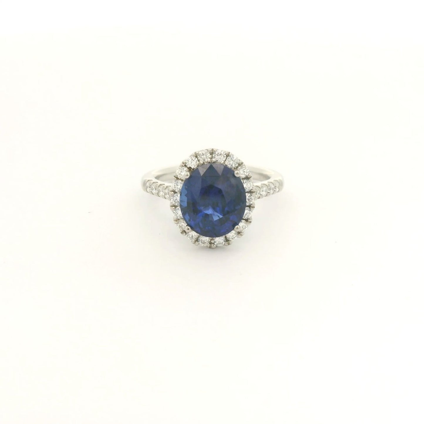 Oval Cut Dark Blue Sapphire & Diamond Ring - Forever Rox Fine Jewelry