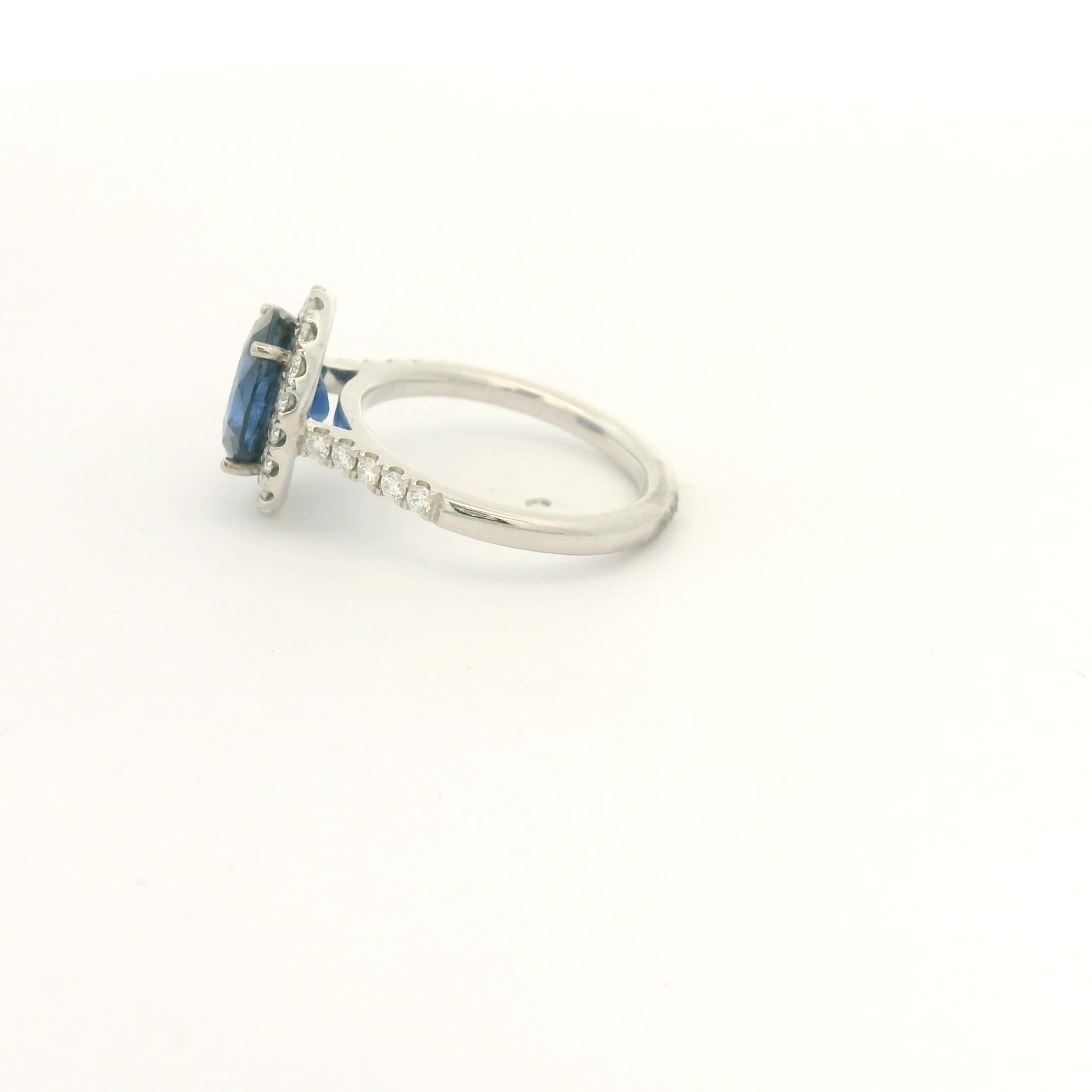 Oval Cut Dark Blue Sapphire & Diamond Ring - Forever Rox Fine Jewelry