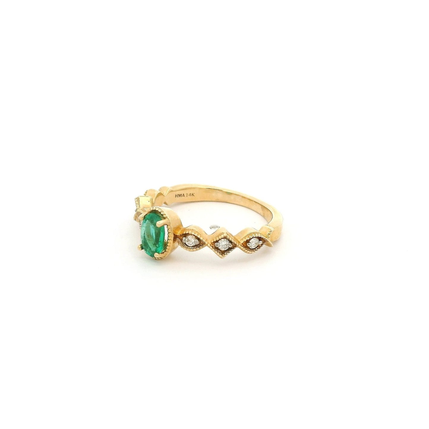 Oval Cut Emerald & Diamond Ring - Forever Rox Fine Jewelry