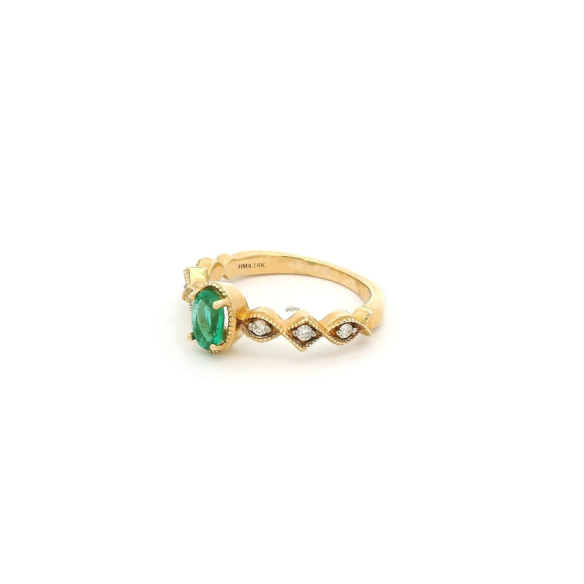 Oval Cut Emerald & Diamond Ring - Forever Rox Fine Jewelry